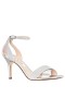 Women Nina Shoes Sandals | Venus Silver Dust Glitter And Silver Satin High-heel Sandals With Ankle-strap
