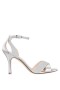 Women Nina Shoes Sandals | Venus Silver Dust Glitter And Silver Satin High-heel Sandals With Ankle-strap