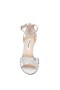Women Nina Shoes Sandals | Venus Silver Dust Glitter And Silver Satin High-heel Sandals With Ankle-strap
