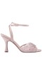 Women Nina Shoes Sandals | Vida Pearl Rose Satin With Mesh And Faceted Crystals High-heel Sandals With Ankle-strap