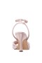 Women Nina Shoes Sandals | Vida Pearl Rose Satin With Mesh And Faceted Crystals High-heel Sandals With Ankle-strap