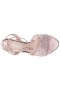 Women Nina Shoes Sandals | Vida Pearl Rose Satin With Mesh And Faceted Crystals High-heel Sandals With Ankle-strap
