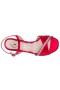 Women Nina Shoes Satin Shop | Agnes Red Satin With Crystals Mid-heel Sandals With Ankle-strap