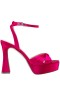 Women Nina Shoes Satin Shop | Angie Parfait Pink Ultra-high Platform Sandal With Sculpted Heel