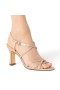 Women Nina Shoes Satin Shop | Anna Pearl Rose Satin With Crystals Mid-heel Strappy Sandals