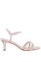 Women Nina Shoes Satin Shop | Bobby Pearl Rose Satin With Crystal Straps And Rhinestone Buckles Mid-heel Sandals