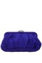 Women Nina Shoes Satin Shop | Concord Midnight Plum Pleated Frame Clutch With Crystal Clasp