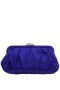 Women Nina Shoes Satin Shop | Concord Midnight Plum Pleated Frame Clutch With Crystal Clasp