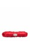 Women Nina Shoes Satin Shop | Concord Red Rouge Pleated Frame Clutch With Crystal Clasp