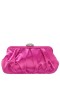 Women Nina Shoes Satin Shop | Concord Ultra Pink Pleated Frame Clutch With Crystal Clasp