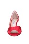 Women Nina Shoes Satin Shop | Contesa Red Satin D'orsay Pumps With A Peep-toe On A Mid-heel