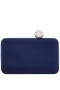 Women Nina Shoes Satin Shop | Kimberly New Navy Satin Minaudiere With Crystal Clasp