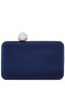 Women Nina Shoes Satin Shop | Kimberly New Navy Satin Minaudiere With Crystal Clasp