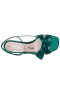 Women Nina Shoes Satin Shop | Lizette Spruce Satin With Bow Slingback Sandal On A Mid-heel