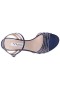 Women Nina Shoes Satin Shop | Nathyn New Navy Satin With Crystal Bands Mid-heel Sandals With Ankle-strap