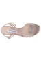 Women Nina Shoes Satin Shop | Nathyn Taupe Metallic Suedette With Crystal Bands Mid-heel Sandals With Ankle-strap