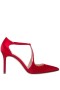 Women Nina Shoes Satin Shop | Netta Red Satin High-heel Pumps
