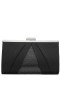 Women Nina Shoes Satin Shop | Ophelia Black Pleated Satin Frame Clutch