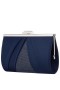 Women Nina Shoes Satin Shop | Ophelia Navy Pleated Satin Frame Clutch