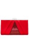 Women Nina Shoes Satin Shop | Ophelia Red Rouge Pleated Satin Frame Clutch