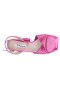 Women Nina Shoes Satin Shop | Stacie Ultra Pink Satin Block-heel Platform Sandals With Twist-front And Ankle-strap