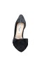 Women Nina Shoes Wide Widths | Blakely Black Satin D'orsay Mid-heel Pleated-toe Pumps