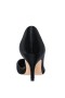 Women Nina Shoes Wide Widths | Blakely Black Satin D'orsay Mid-heel Pleated-toe Pumps