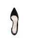 Women Nina Shoes Wide Widths | Blakely Black Satin D'orsay Mid-heel Pleated-toe Pumps