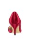 Women Nina Shoes Wide Widths | Blakely Crimson Satin D'orsay Mid-heel Pleated-toe Pumps