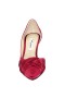 Women Nina Shoes Wide Widths | Blakely Crimson Satin D'orsay Mid-heel Pleated-toe Pumps