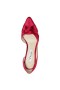 Women Nina Shoes Wide Widths | Blakely Crimson Satin D'orsay Mid-heel Pleated-toe Pumps