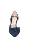 Women Nina Shoes Wide Widths | Blakely New Navy Satin D'orsay Mid-heel Pleated-toe Pumps