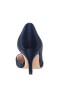 Women Nina Shoes Wide Widths | Blakely New Navy Satin D'orsay Mid-heel Pleated-toe Pumps