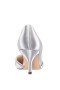 Women Nina Shoes Wide Widths | Blakely New Silver Satin D'orsay Mid-heel Pleated-toe Pumps