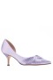 Women Nina Shoes Wide Widths | Blakely Royal Lilac Satin D'orsay Mid-heel Pleated-toe Pumps