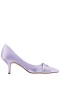 Women Nina Shoes Wide Widths | Blakely Royal Lilac Satin D'orsay Mid-heel Pleated-toe Pumps