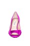 Women Nina Shoes Wide Widths | Chezare Persian Rose Satin Suedette peep-toe Low-heel dressy Pump