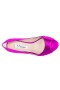 Women Nina Shoes Wide Widths | Chezare Persian Rose Satin Suedette peep-toe Low-heel dressy Pump