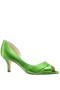 Women Nina Shoes Wide Widths | Contesa Apple Satin D'orsay Pumps With A Peep-toe On A Mid-heel