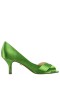 Women Nina Shoes Wide Widths | Contesa Apple Satin D'orsay Pumps With A Peep-toe On A Mid-heel