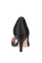 Women Nina Shoes Wide Widths | Contesa Black Satin D'orsay Pumps With A Peep-toe On A Mid-heeel