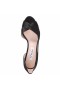 Women Nina Shoes Wide Widths | Contesa Black Satin D'orsay Pumps With A Peep-toe On A Mid-heeel