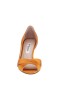 Women Nina Shoes Wide Widths | Contesa Burnt Amber Satin D'orsay Pumps With A Peep-toe On A Mid-heel