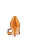 Women Nina Shoes Wide Widths | Contesa Burnt Amber Satin D'orsay Pumps With A Peep-toe On A Mid-heel