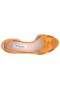 Women Nina Shoes Wide Widths | Contesa Burnt Amber Satin D'orsay Pumps With A Peep-toe On A Mid-heel