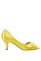 Women Nina Shoes Wide Widths | Contesa Citron Satin D'orsay Pumps With A Peep-toe On A Mid-heel