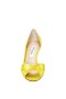 Women Nina Shoes Wide Widths | Contesa Citron Satin D'orsay Pumps With A Peep-toe On A Mid-heel