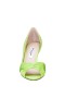 Women Nina Shoes Wide Widths | Contesa Lime Light Satin D'orsay Mid-heel Pumps With A Peep-toe