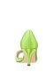 Women Nina Shoes Wide Widths | Contesa Lime Light Satin D'orsay Mid-heel Pumps With A Peep-toe