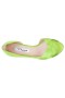 Women Nina Shoes Wide Widths | Contesa Lime Light Satin D'orsay Mid-heel Pumps With A Peep-toe